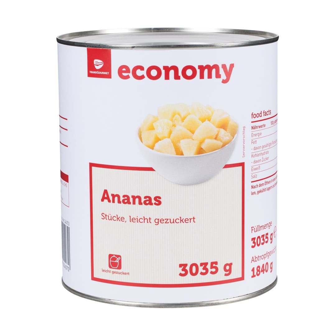 LYDIA Ananasstücke leicht gezuckert 850ml